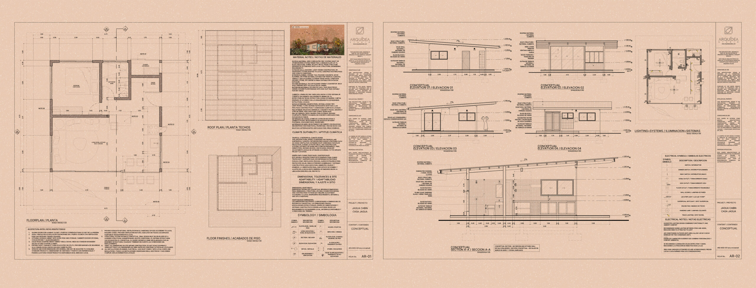 tropical cabin structure detail Casa Jagua architectural design